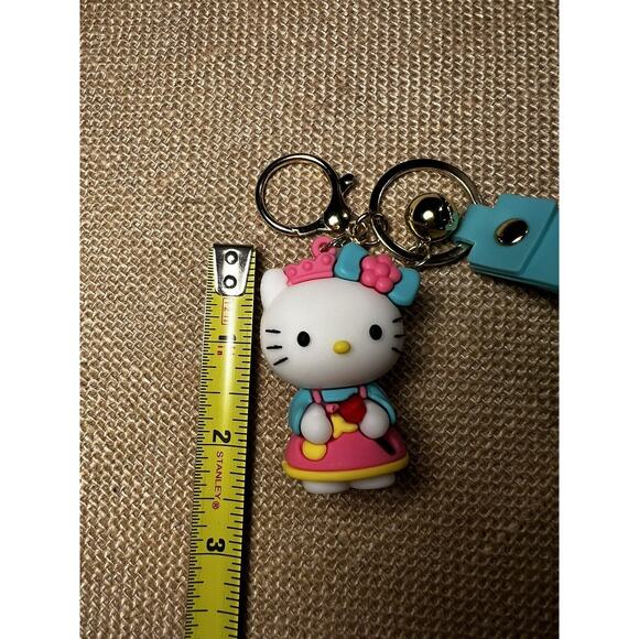 Hello Kitty (Sale in Japan Only) Teal Silicone Wristlet Key Chain & Jingle Bell - Picture 7 of 9